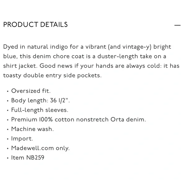 Madewell Denim Oversized Chore Coat in Laurelton Wash - Picture 4 of 8